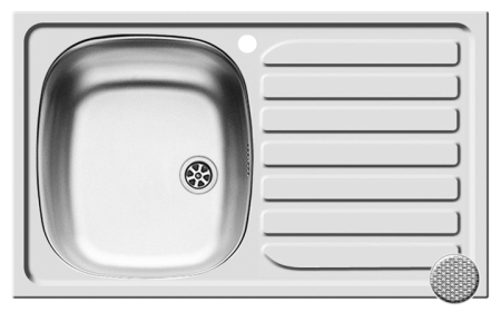 CHIUVETE - Chiuveta Inox Pyramis CRETA Flat 75,5x48 1B 1D LN ST