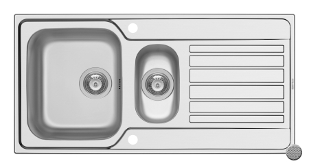 Chiuvete inox - Chiuveta inox Pyramis FEDRA EXTRA 100x50 1 1/2B 1D LN