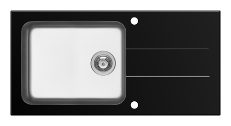 Chiuvete inox - Chiuveta Pyramis CONCERTO 100x50 1B 1D Black Glass & Inox