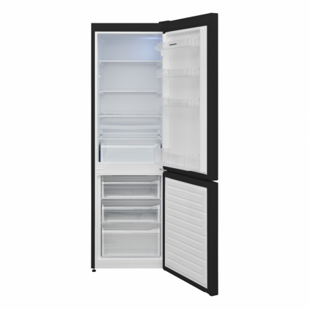 Combina frigorifica Heinner HC-V2681BKE++, 268 l, Less frost, Clasa E, Control mecanic, Iluminare LED, H 170 cm, Negru [1]
