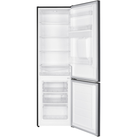 Combina frigorifica Heinner HC-HM260DGWDE++, 262 l, Clasa E, Dozator de apa, Control electronic cu termostat ajustabil, Lumina LED, 3 rafturi din sticla frigider, 3 sertare congelator, Usa reversibila, H 180 cm, Gri antracit texturat [1]