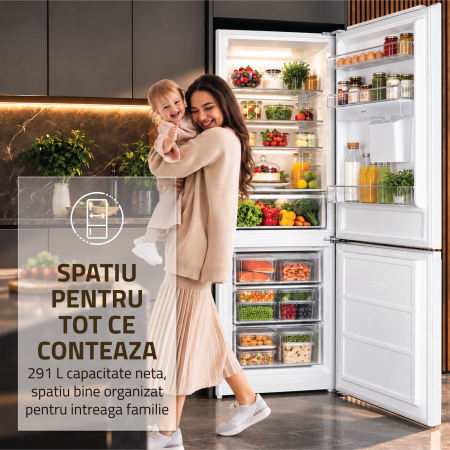 Combina frigorifica Samus SCW401NFIDE, 291 l, Full No Frost, Motor dual Inverter, Clasa E, Alb [6]