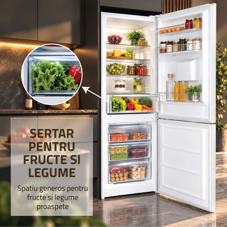 Combina frigorifica Samus SCW401NFIDE, 291 l, Full No Frost, Motor dual Inverter, Clasa E, Alb [8]