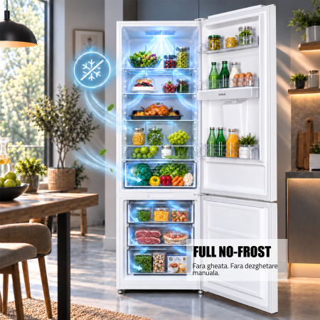 Combina frigorifica Samus SCW517NFIDE, 324 l, Full No Frost, Motor dual Inverter, Clasa E, Alb [4]