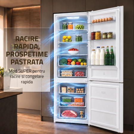 Combina frigorifica Samus SCW540NFIE, 400 l, Full No Frost, Motor dual Inverter, Clasa E, Alb [8]