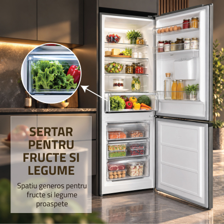 Combina frigorifica Samus SCX401NFIDE, 291 l, Full No Frost, Motor dual Inverter, Clasa E, Inox [7]