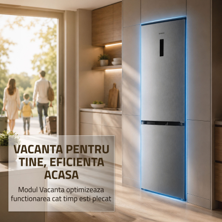 Combina frigorifica Samus SCX540NFIE, 400 l, Full No Frost, Motor dual Inverter, Clasa E, Inox [10]
