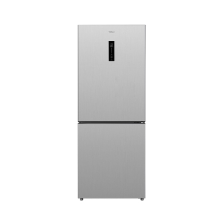 Combine Frigorifice - Combina frigorifica Tesla RC4201FTXE, 417L, Clasa E, Nofrost, Display electronic, Lumina LED, Usi reversibile, H 185 cm Inox