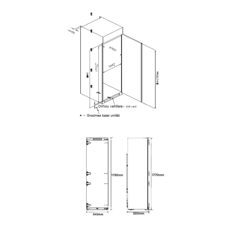 Congelator-Frigider incorporabil Samus SFCBI276NFE, 212 l, Full No Frost, Clasa E, Alba [4]