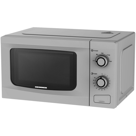 Cuptoare cu microunde - Cuptor cu microunde Heinner HMW-M2035SL, 20 l, 700 W, Control mecanic, Timer, Argintiu