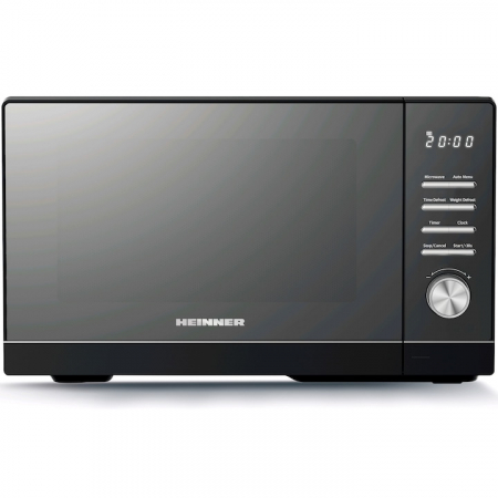 Cuptoare cu microunde - Cuptor cu microunde Heinner HMW-MD25DMRBK, 25L, digital, geam oglinda, 800W, 5 trepte de putere, timer, functie decongelare, diametru platou rotativ 288mm, negru