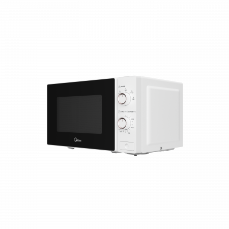 Cuptor cu microunde Midea MM720C2AT-W, Mecanic, 20 l, Putere 1000 W, 5 trepte de putere, Functie decongelare, Timer, Alb [2]