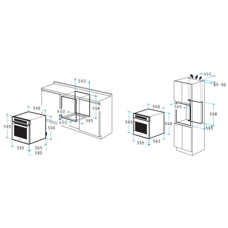 Cuptor electric incorporabil Pyramis SMARTLINE SO500, Clasa A, 5 functii, Sticla neagra [1]