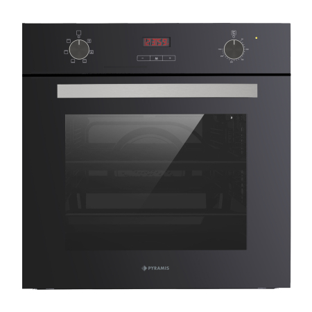 Cuptoare electrice - Cuptor electric Pyramis 60IN 8060 Black Glass, 64 l, 6 functii, Clasa A