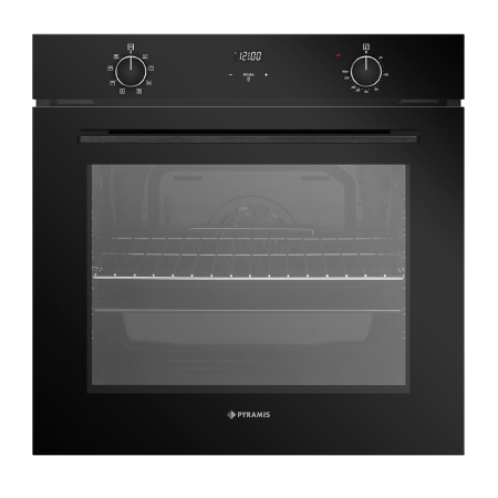 Cuptoare electrice - Cuptor electric Pyramis PO78072008SBL Full Black Glass, 78 l, 8 functii, Clasa A