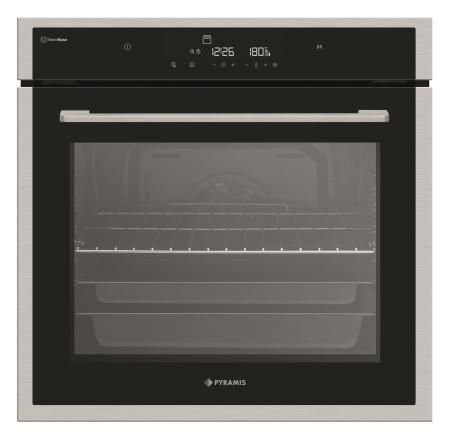 Cuptoare electrice - Cuptor electric Pyramis PO78133010IX Black Glass & Inox, 78 l, 10 functii, Clasa A+