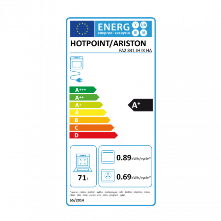 Cuptor Incorporabil Hotpoint Ariston FA2 841 JH IX HA, Electric, Clasa A+, 71 l, Inox [3]