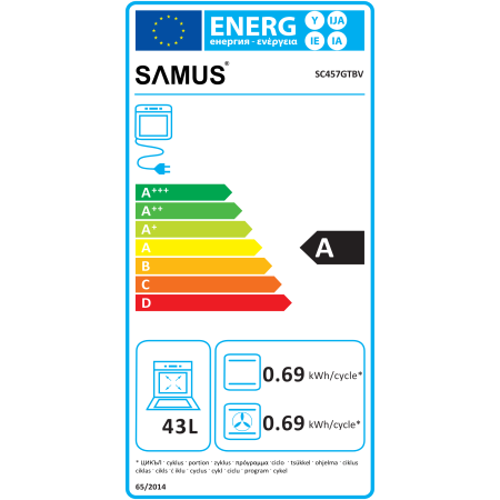 Cuptor incorporabil Samus SC457GTBV, 43 l, Clasa A [5]