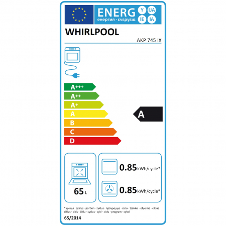 Cuptor incorporabil Whirlpool AKP 745 IX, Electric, Autocuratare hidrolitica, 65 l, Clasa A, Butoane retractabile, Grill, Inox Antiamprenta [7]