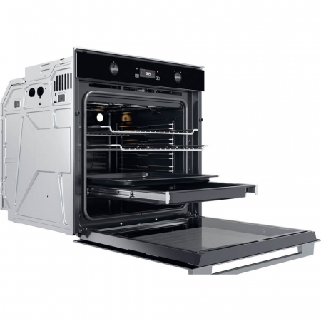 Cuptor incorporabil Whirlpool W7 OM5 4S P, 73l, A+, Maxi Cook, Turbo Grill, Autocuratare pirolitica, Negru/Inox [3]