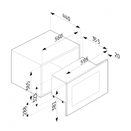 Cuptor microunde incorporabil PYRAMIS 30BLK 30UG [2]