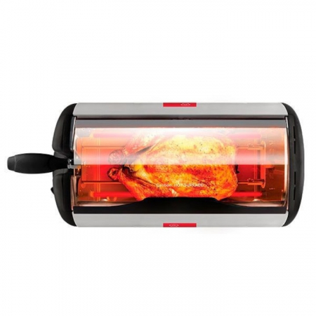 Resigilate - Cuptor portabil rotativ V0100400 Chef Master Kitchen, 600 W putere, Usa din sticla, Temperatura maxima 200 grade Celsius - RESIGILAT
