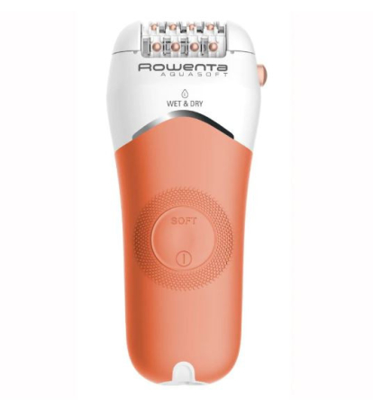 Epilatoare - Epilator Rowenta AquaSoft EP4920F0, 4.5W, 40 min autonomie, Wet&Dry, 4 accesorii, Skin Respect technology, Corai