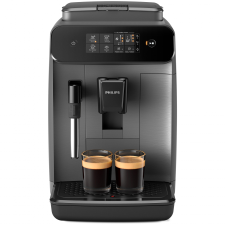 Espressoare - Espressor automat Philips seria 800 EP0824/00, sistem clasic de spumare a laptelui, 2 varietati de cafea, rasnita ceramica, display intuitiv, posibilitate de ajustare a tariei si a cantitatii de cafea