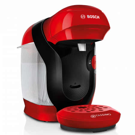 Electrocasnice mici - Espressor Bosch Tassimo Style TAS113E, 1400W, 3.3 bar, 0.7l, Autocuratare si decalcifiere, capsule, Rosu