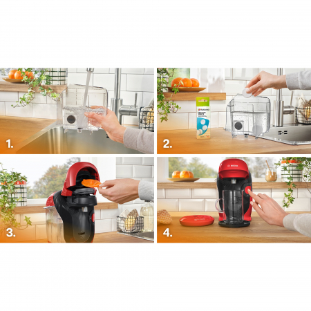 Espressor Bosch Tassimo Style TAS113E, 1400W, 3.3 bar, 0.7l, Autocuratare si decalcifiere, capsule, Rosu [4]