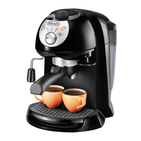 Espressoare - Espressor cafea DeLonghi EC201.CD B, cafea macinata, 15 bar, 1100 W, capacitate 1.4 litri, negru + gri