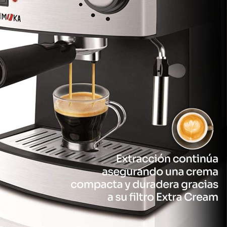 Espressor cafea Minimoka Taurus, 850 W, 1.6 l, 15 bar, 32 x 32 x 26 cm, accesorii incluse, Negru/Argintiu [4]