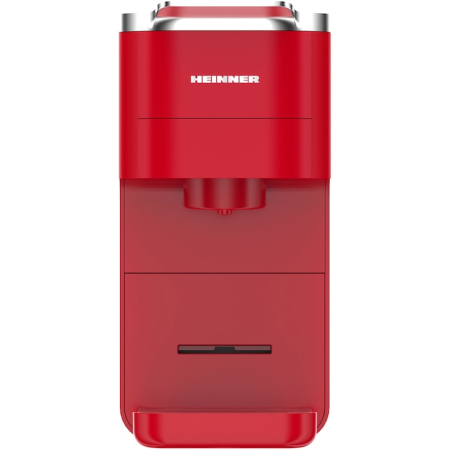 Espressor cu capsule 4 in 1 Heinner HEMC-DD15RED, 1525 W, Rezervor 1.5 l, Ecran digital si control tactil, Compatibil cu Nespresso, Dolce Gusto, Ese Pods/Cafea pudra, Cafea macinata, Rosu [1]