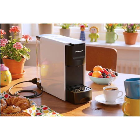 Espressor cu capsule Heinner Espressocraft HEMC-DD20WHBK, 1140 W, Compatibil Nespresso, 20 bar presiune, Rezervor apa 0.6l, Durata incalzire 40s, Sistem control temperatura, Temperatura cafea: 72-84°C, Oprire automata, Alb/Negru [2]