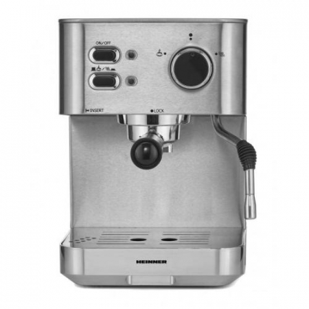 Espressor Heinner HEM-1050SS, 20 bar, 1050 W, 1.5 L, filtru dublu din inox, plita calda, Inox [1]