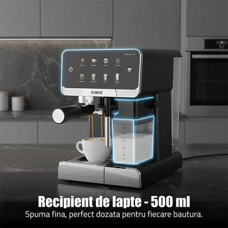 Espressor Samus Infinity 20, 1350 W, Abur, Negru [6]
