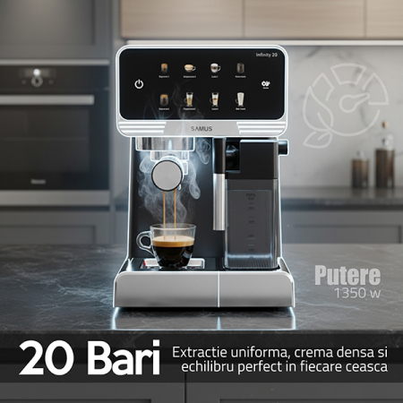 Espressor Samus Infinity 20, 1350 W, Abur, Negru [3]