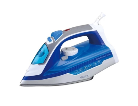 Fiare de calcat - Fier de calcat cu abur Vivax IR-2200SS, Putere 2200W, termostat reglabil, rezervor de apa 320ml, Albastru