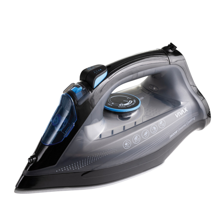 Fiare de calcat - Fier de calcat cu abur Vivax IR-2600CB, Putere 2600W, termostat reglabil, rezervor de apa 320ml, Negru/Albastru