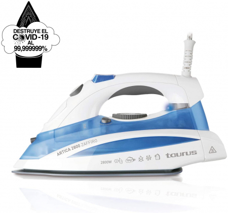 Fier de calcat Taurus Artica 2800 Zaffiro, Talpa Zefir, 2800W, 0.35l ,Alb-Albastru [11]
