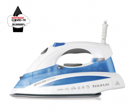 PROMOTII - Fier de calcat Taurus Artica 2800 Zaffiro, Talpa Zefir, 2800W, 0.35l ,Alb-Albastru