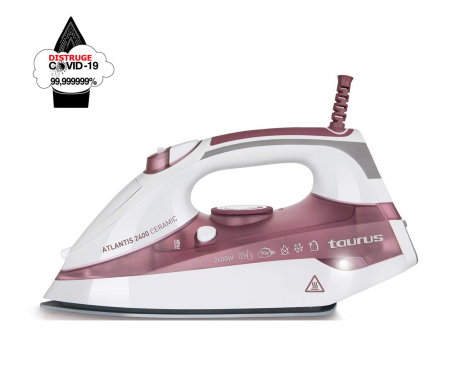 PROMOTII - Fier de calcat Taurus Atlantis 2400, Talpa Ceramica, 2400W, 0.3l, Alb-Visiniu