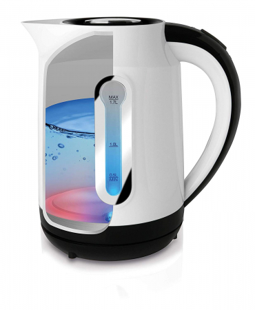 Fierbator Taurus Aroa, 2200W, 1.7L, Filtru extractabil, Baza detasabila 360°, Alb/Negru [2]