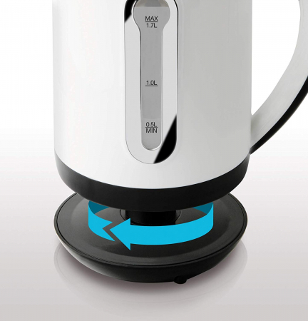 Fierbator Taurus Aroa, 2200W, 1.7L, Filtru extractabil, Baza detasabila 360°, Alb/Negru [5]