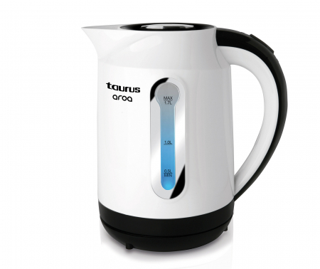 Aparate cafea si ceai - Fierbator Taurus Aroa, 2200W, 1.7L, Filtru extractabil, Baza detasabila 360°, Alb/Negru