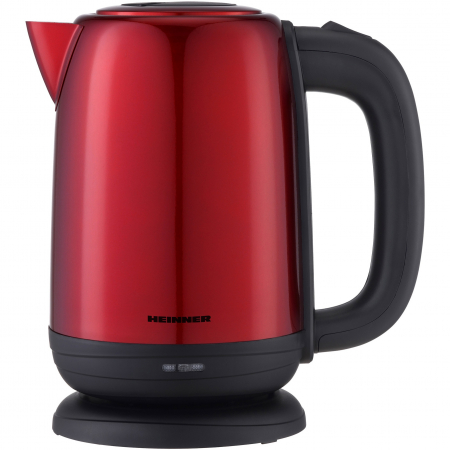 Fierbatoare de apa - Fierbator electric Heinner HEK-2200RDSS, 1850-2200w, 1.7l, carcasa inox, filtru detasabil, Rosu