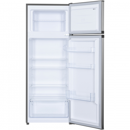 Frigider cu doua usi Heinner HF-H2206XE++, 206 l, Clasa E, lumina LED, 3 rafturi de sticla, H 143 cm, Inox [1]