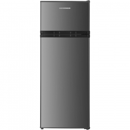 Frigidere - Frigider cu doua usi Heinner HF-H2206XE++, 206 l, Clasa E, lumina LED, 3 rafturi de sticla, H 143 cm, Inox