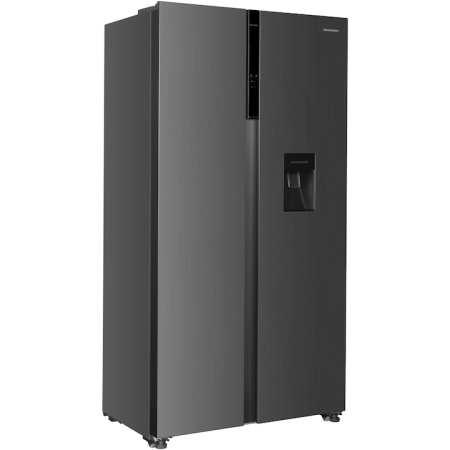 Frigider Side by side Heinner HSBS-H439NFXWDE++, 439 l, No Frost, Clasa E, Display, Dozator de apa, Functie smart, Functie congelare si racire rapida, H 176.5 cm, Aspect inox [1]