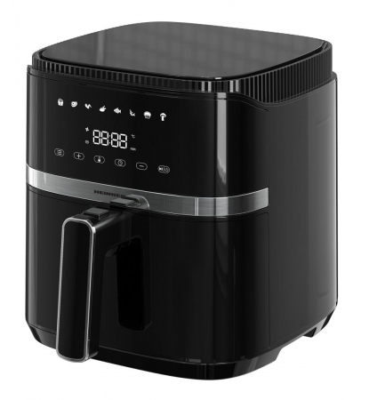 Friteuze - Friteuza cu aer cald Heinner Varietyfry Airfryer HAF-B5BK1500, 1500w, capacitate: 5l, display digital cu control touch, timer 60 min, temperatura 80-200 grade, 8 programe presetate, suport teflonat detasabil, oprire automata, negru